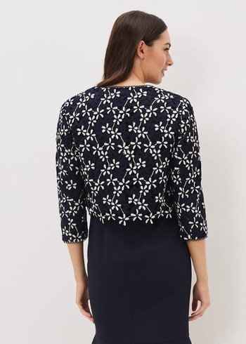 Phase Eight Ranie Lace Jackets Navy/White Australia | MW3729816